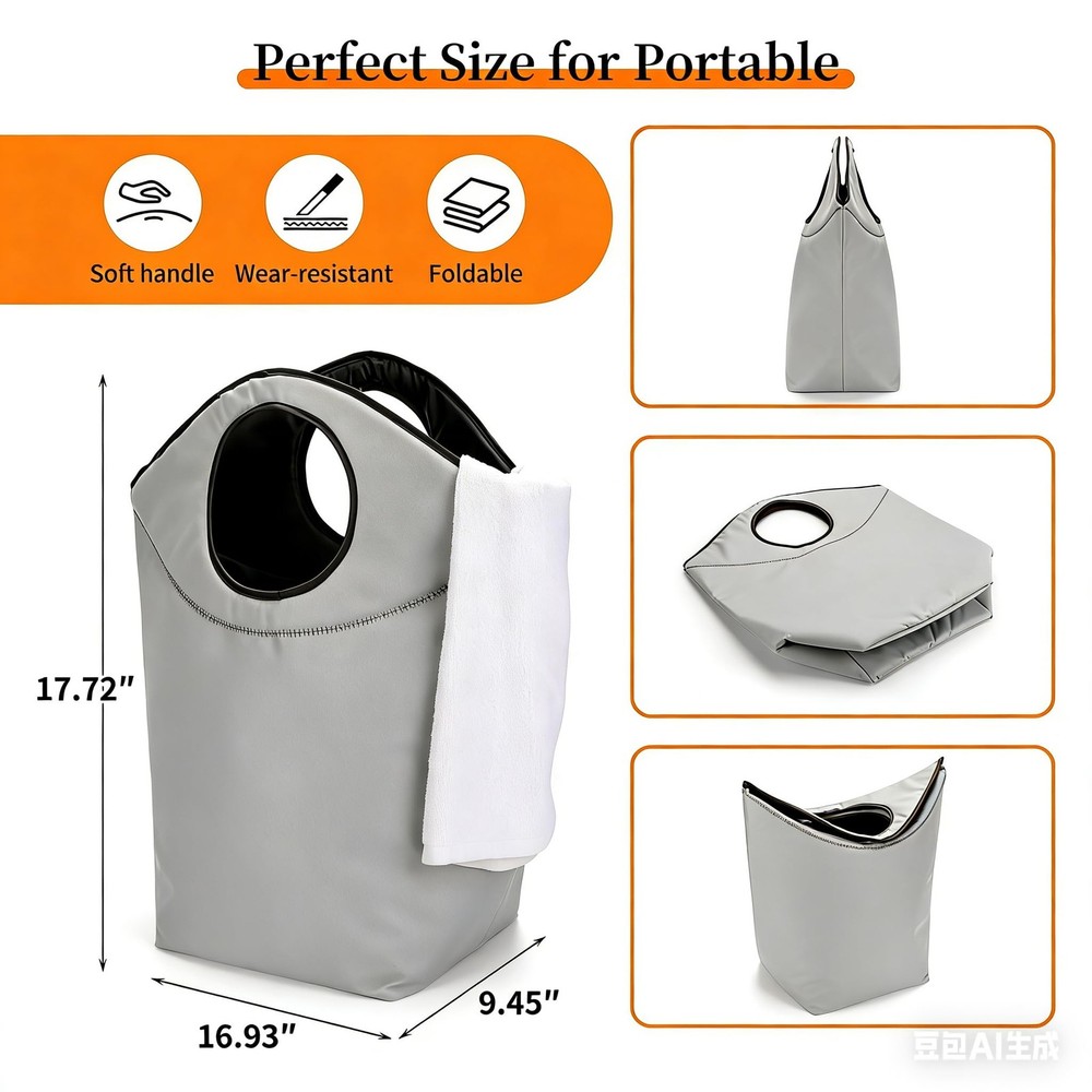 46L Foldable Storage Hamper Bag with Soft Padded Handle, Multi-Purpose Oxford...