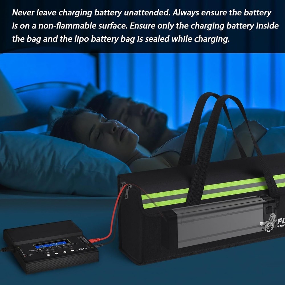 2-Pack Lipo Fireproof Bag Ebike Accessories Battery Charging Case Charge Expl...