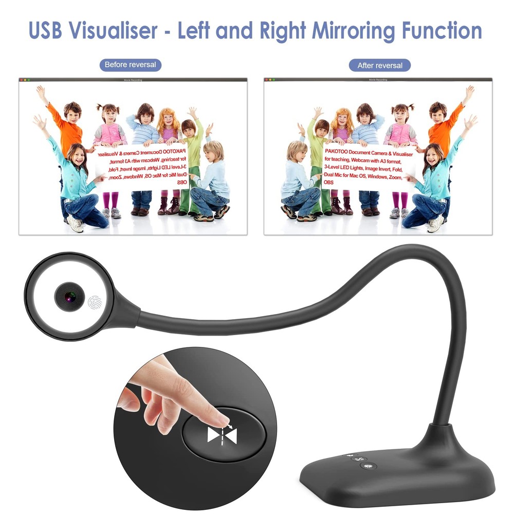 USB Document Camera for Teachers, Webcam/Doc Camera for Classroom with A3 For...