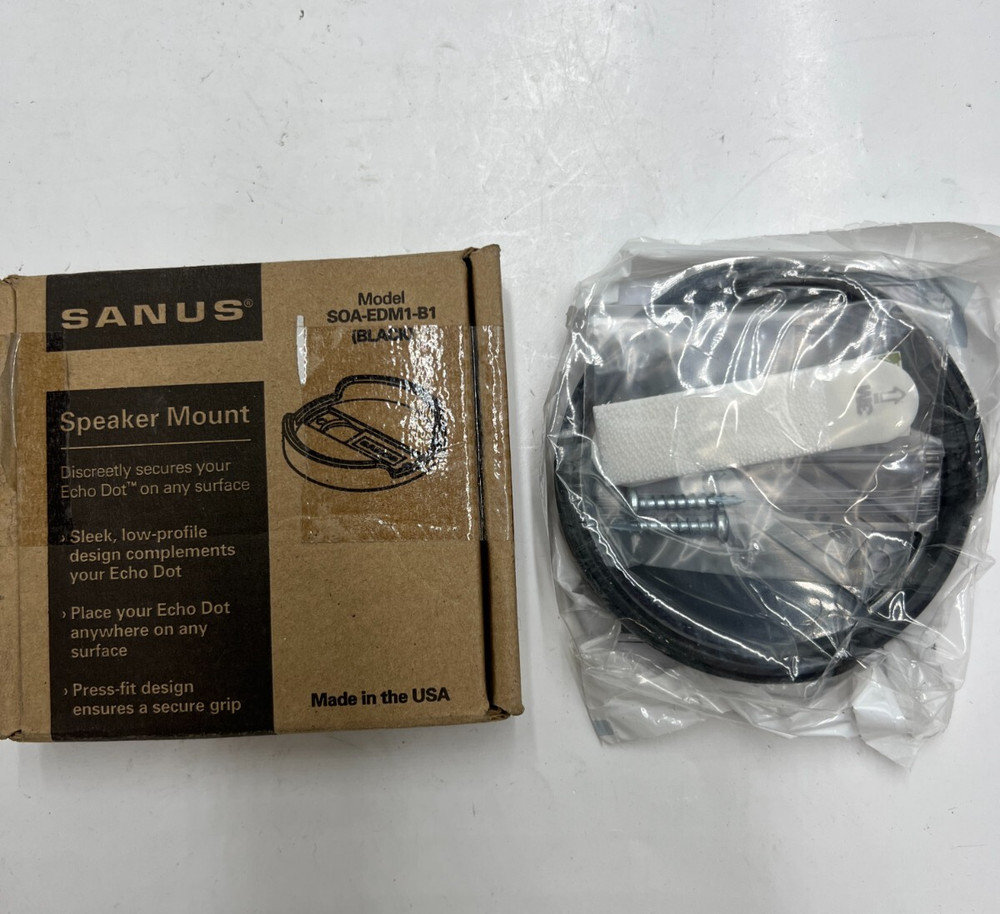 Sanus SOA-EDM1-B1 Speaker Mount Black Sleek Design For Echo Dot