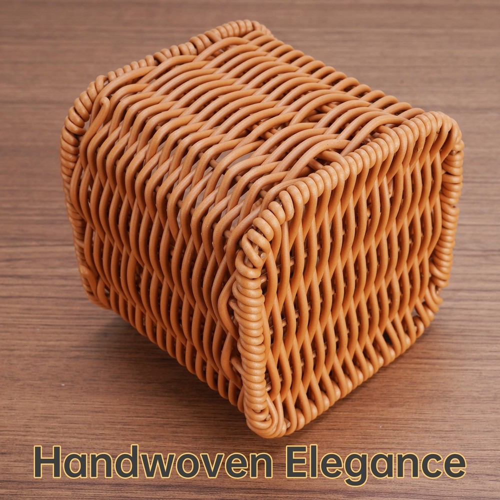 Remote Caddy, Bedside Remote Control Holder, Synthetic Rattan Organizer