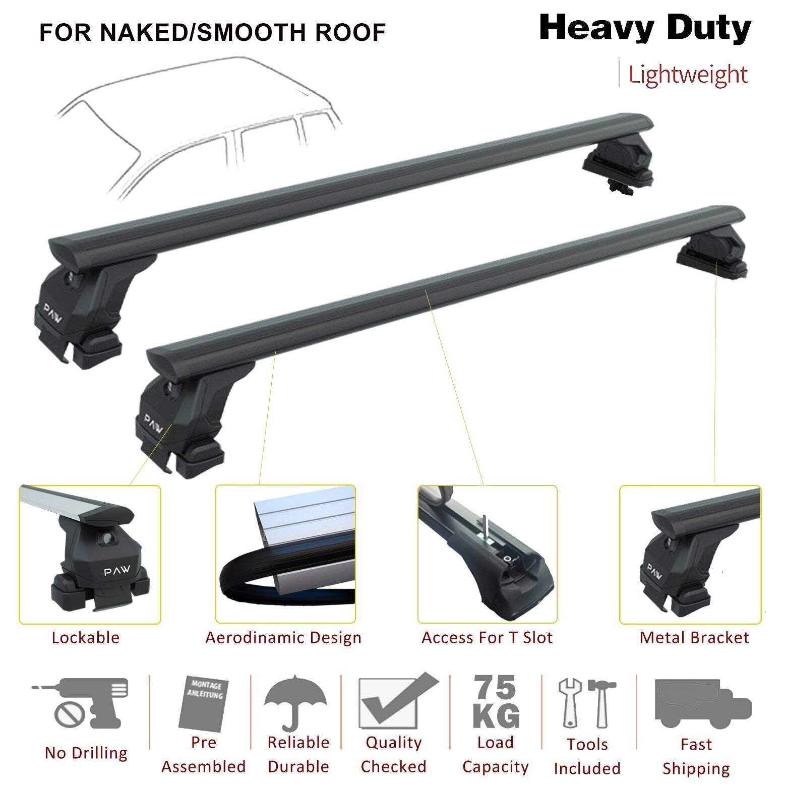 For Scion XB SUV Aluminium Roof Rack System, Cross Bar, Normal Roof, 2005-2013 S