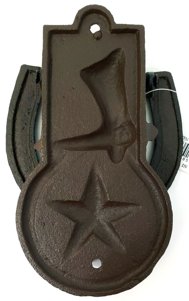 Cast Iron Horseshoe and Boot Star Door Knocker NWT