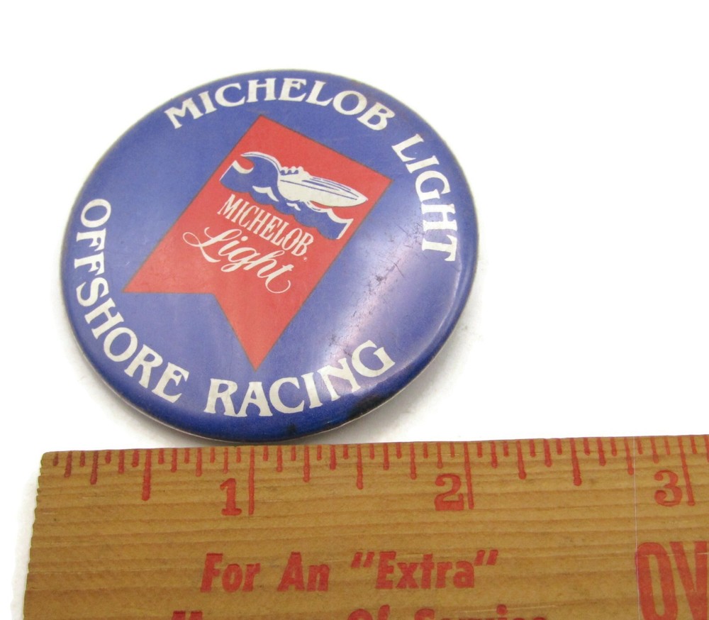 Michelob Light Offshore Racing Pin Button Vintage