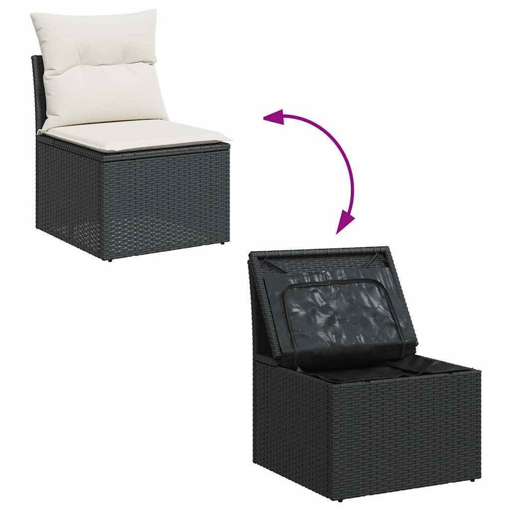 Garden Sofa Set Black