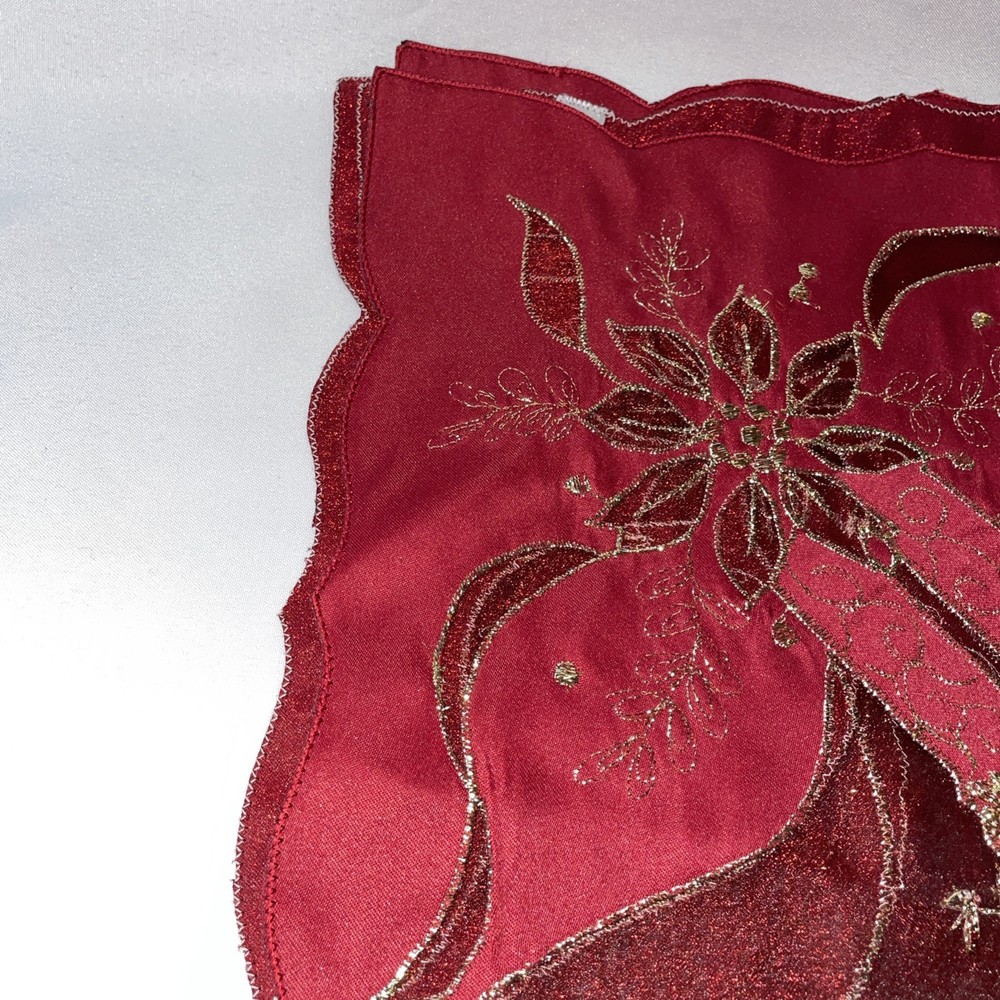 Elegant Christmas Decorative Square Table Overlay