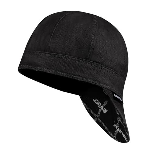 Reversible 8 Panel Welding Cap - Fireproof Cotton Protective Headgear for Men &