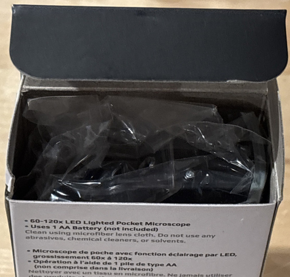 Carson MicroBrite Plus Led Pocket Microscope 60X 120X; New in Box!