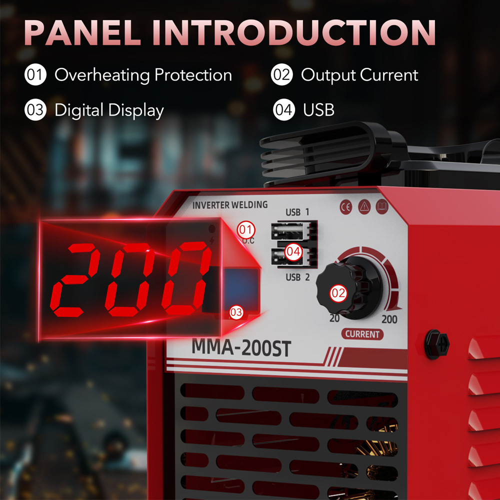 200A Stick Welder, 110V Portable ARC Welding Machine with Digital Display & IGBT