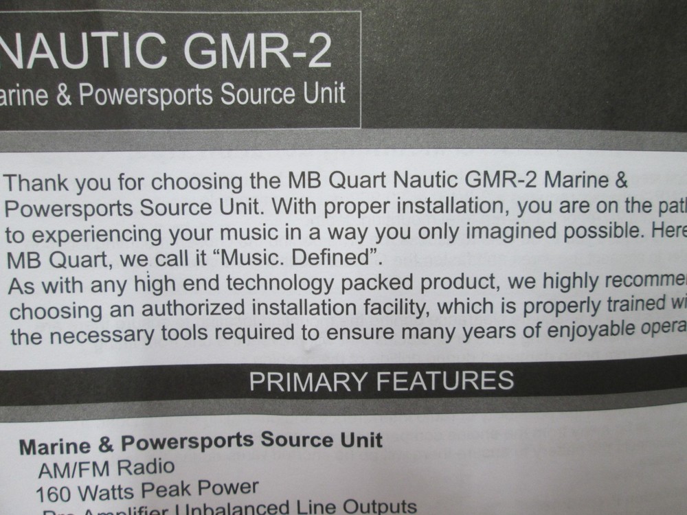 MB Quart GMR-2 Nautic 160 Watt Powered Source Unit Bluetooth