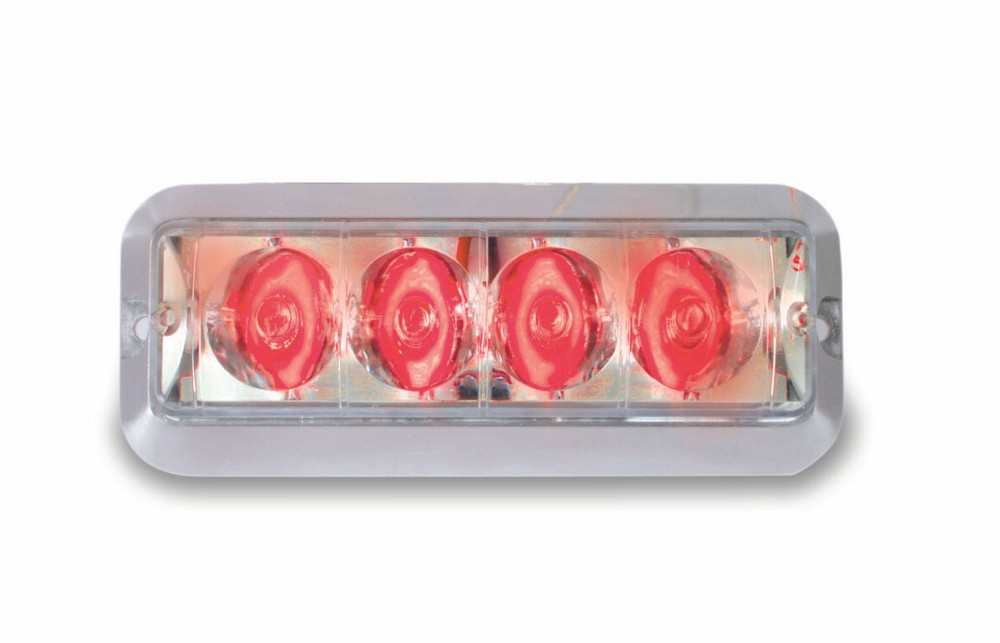 Custer STRL4R 4" Red Flush Mount High Power LED Self Contained Strobe Light
