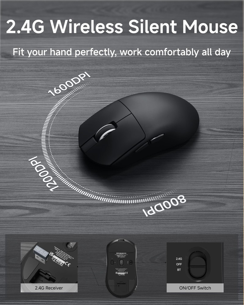 EWEADN X7S Wireless Keyboard and Mouse with Pudding Keycaps, Metal Panel, 2.4...