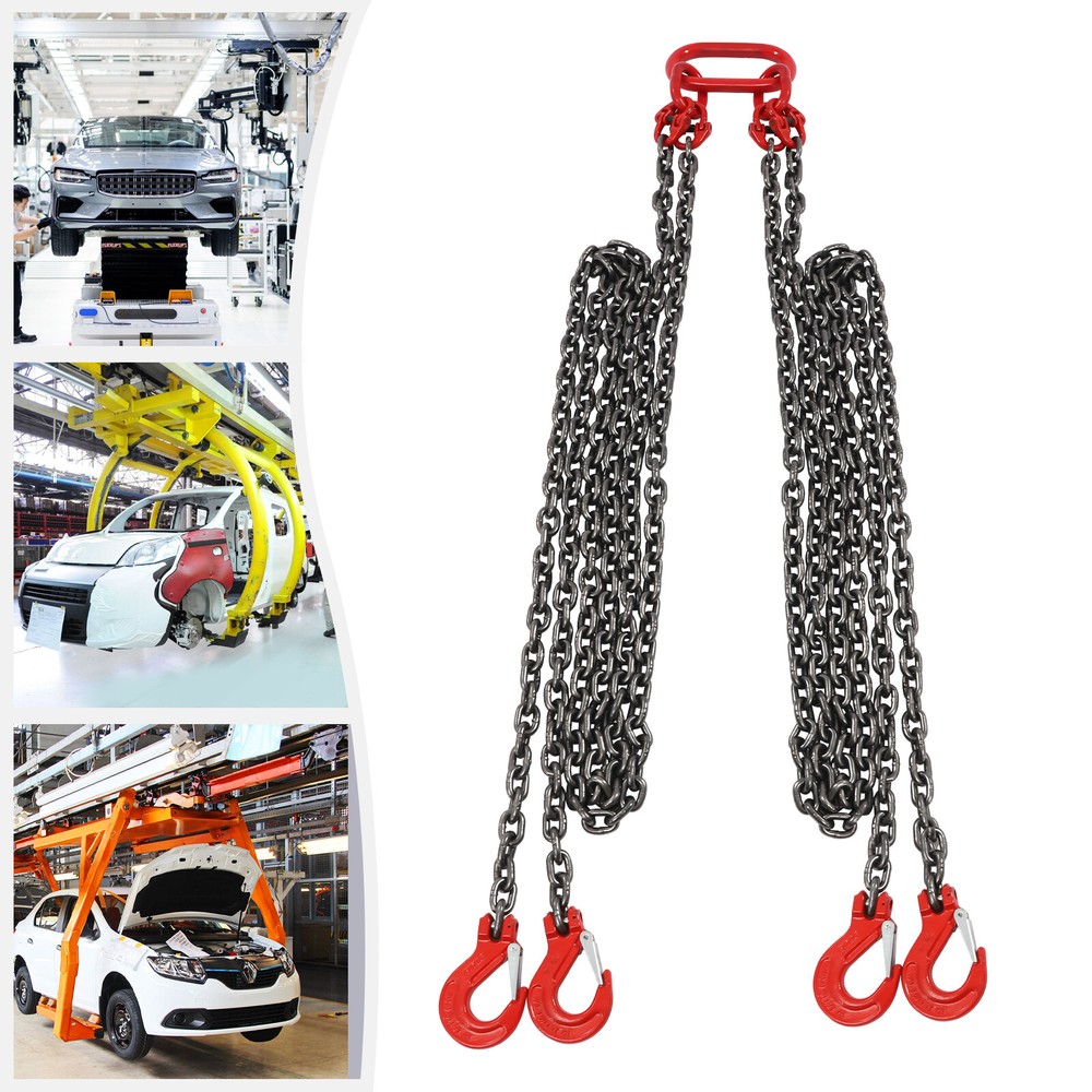 5T Chain Sling Mining Lifting Moving Link Hoisting Crane Self-locking Hook 10FT