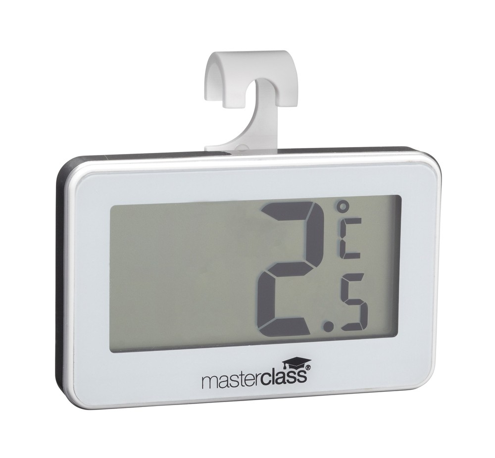 MasterClass Fridge Thermometer, Digital Thermometer with Hook, Stainless Stee...