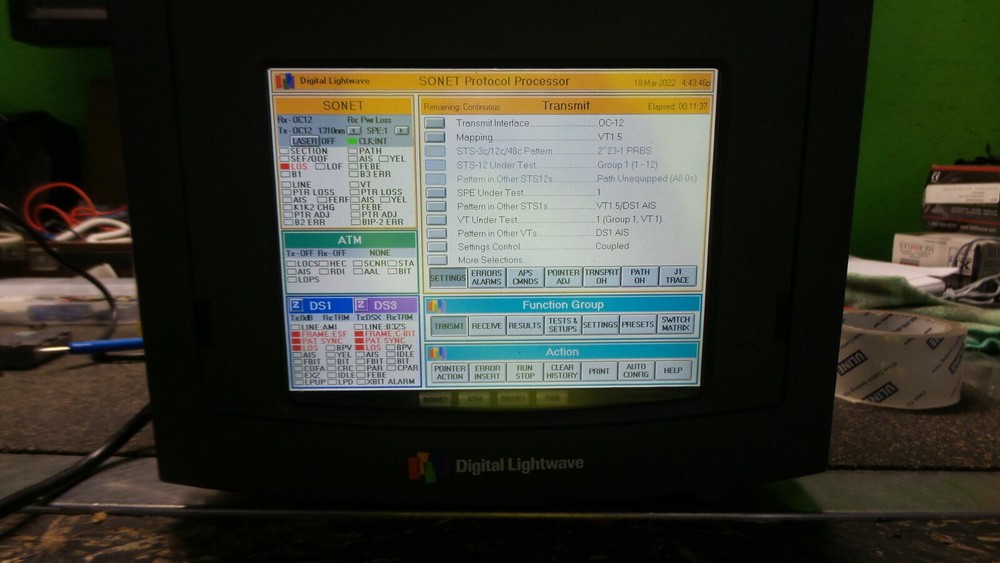 DIGITAL LIGHTWAVE ASA-PKG-OC12cA Sonet Network Information Computer Analyzer