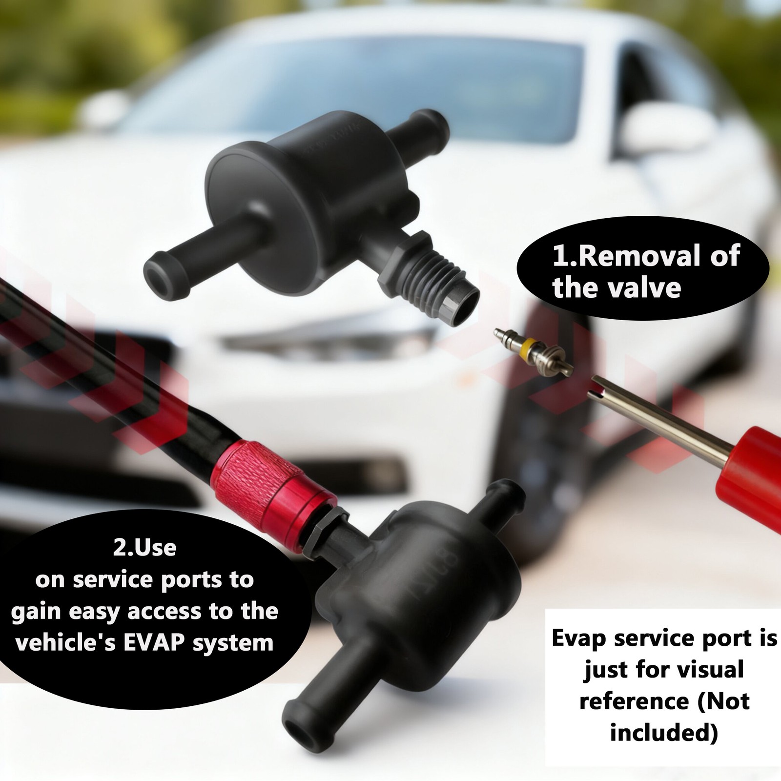 US STOCK EVAP Adapter Smoke Machine Service Port M12x1.5mm Connector Leak Tester