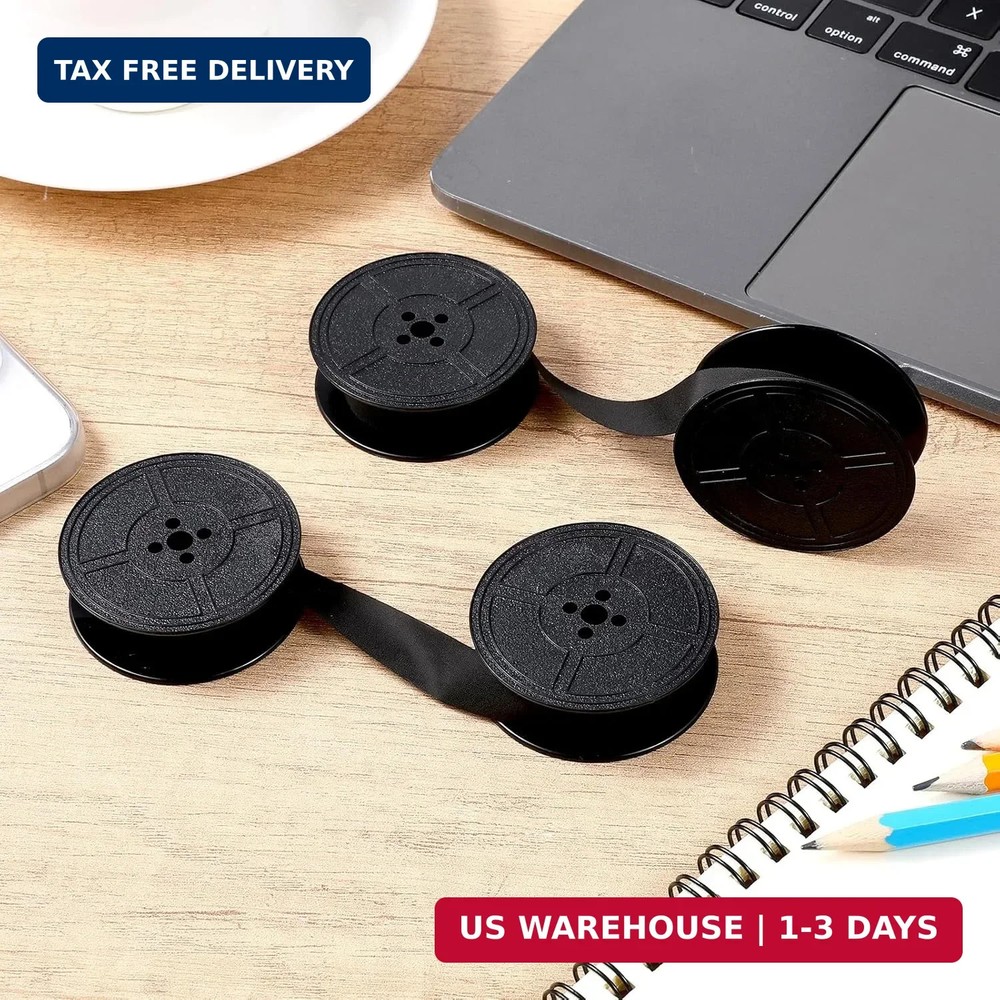 Universal Typewriter Ribbon Twin Spool Replacement Pack - Black Ink (2 Pcs)