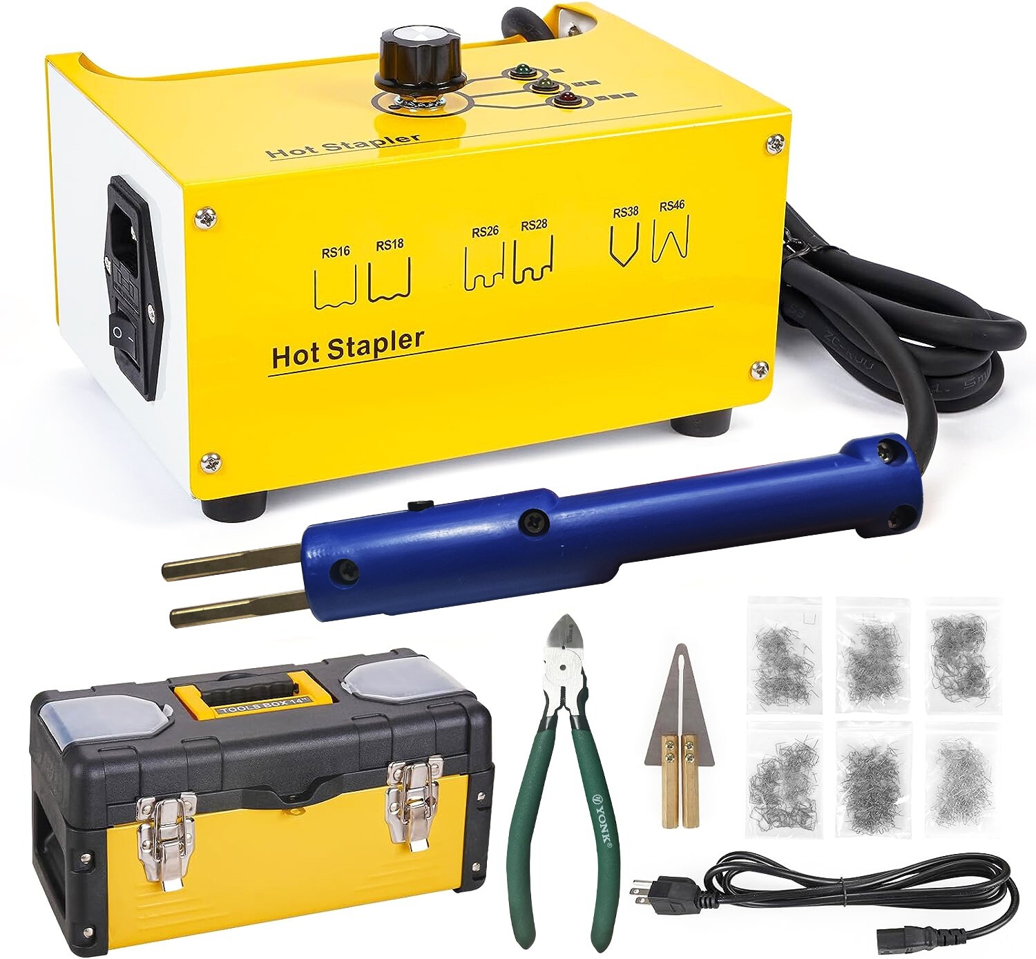 60W Hot Stapler Plastic Welder Welding Repair Kit Gun Car Bumper Tool 600Staples