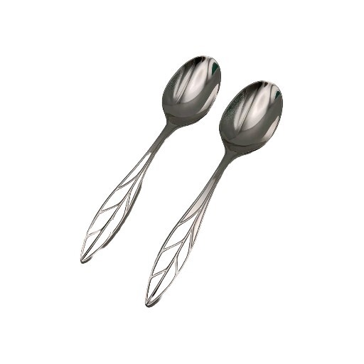 Reed & Barton Arbor Dinner Place Spoon 2pc Set 18/10 Stainless Flatware Glossy