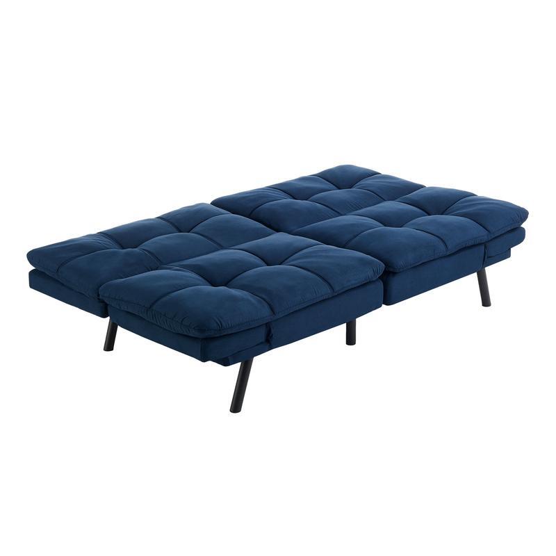 Memory Foam Futon Sofa Bed Split-Back Design Adjustable Armrests Easy Assembly