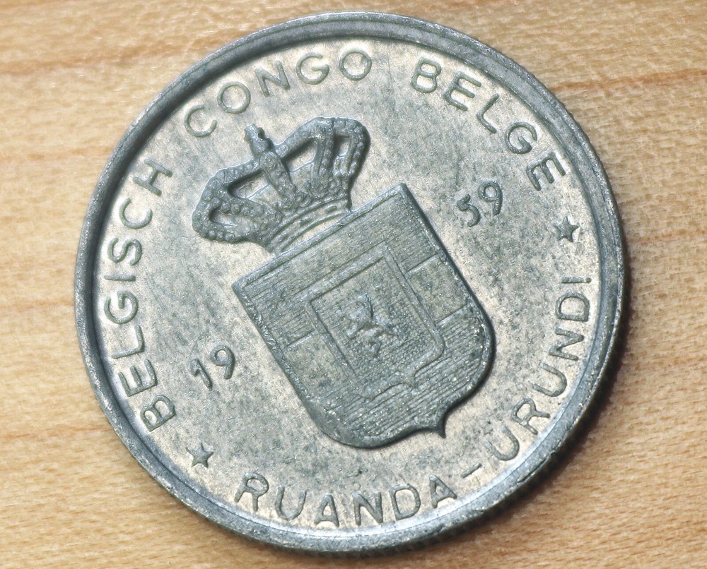 1959 Belgian Congo 1 Franc Palm Tree