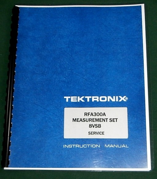 Tektronix RFA300A Service Manual: Comb Bound & Protective Plastic Covers