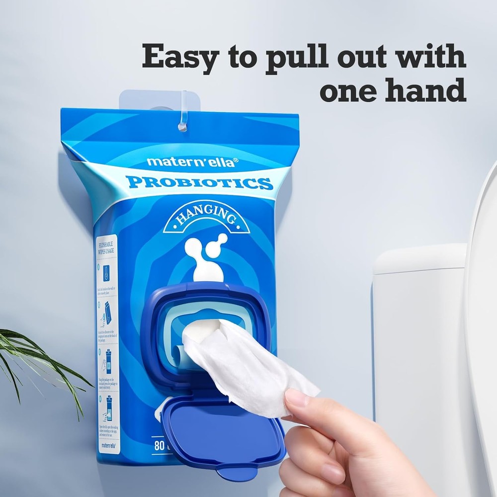 Hanging Flushable Wipes Unscented Extra Lar Corner-Cected