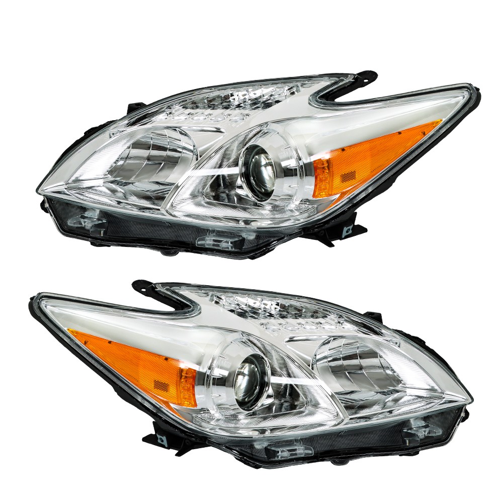 For 2012-2014-2015 Toyota Prius Headlight Halogen Right&Left Side Chrome Housing