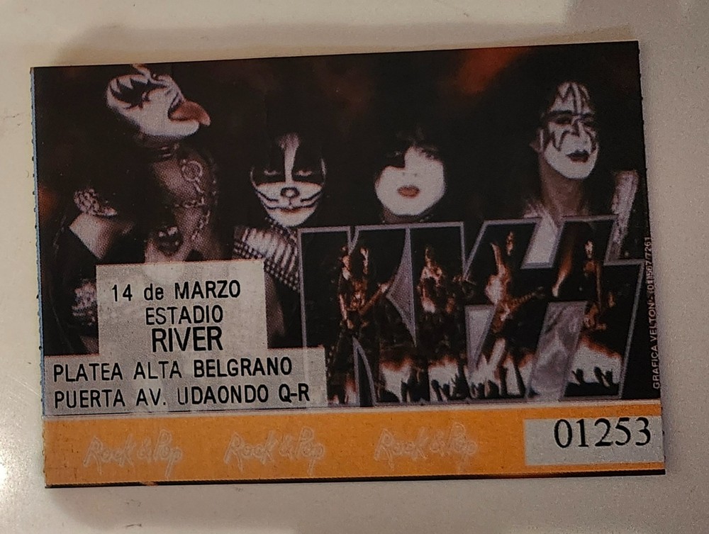 Argentina KISS Music Concert Ticket Stub 1997 River Plate Stadium Used