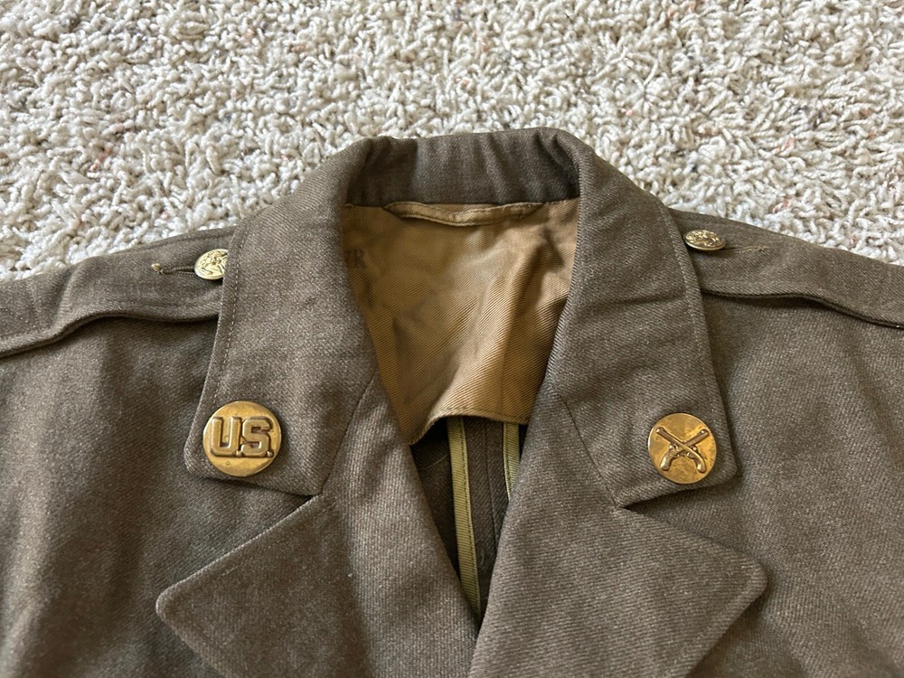 WW2 US Class A Dress Jacket Uniform Coat 37R 1st Service Command Sergeant WWII