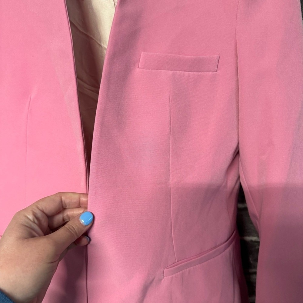 Zara blazer pink hook loop closure pockets SIZE SMALL S