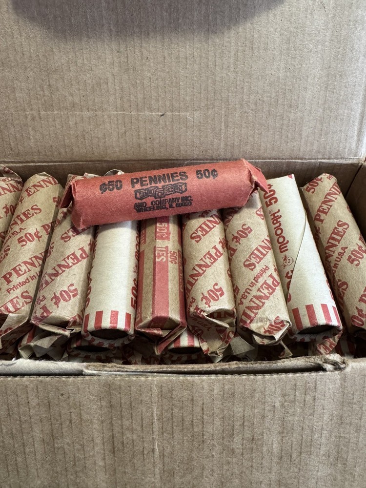THREE UN-SEARCHED Lincoln cent penny rolls
