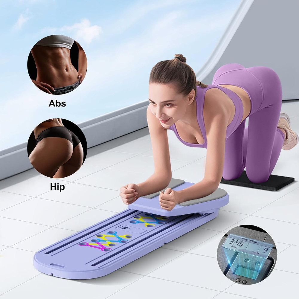 Pilates Board - Updated Pilates Reformer Machine Set, Multi-Purpose Foldable Pil