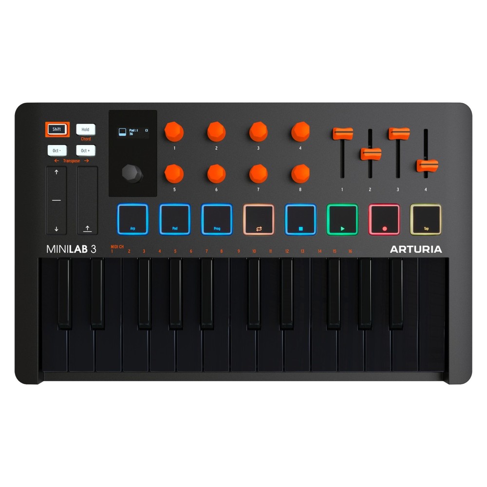 Arturia MiniLab 3 - Universal MIDI Controller, Orange Edition