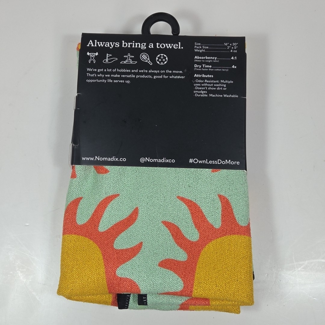 Nomadix Fitness Towel- Sun Pattern - 30"L x 16"W - Microterry - NEW