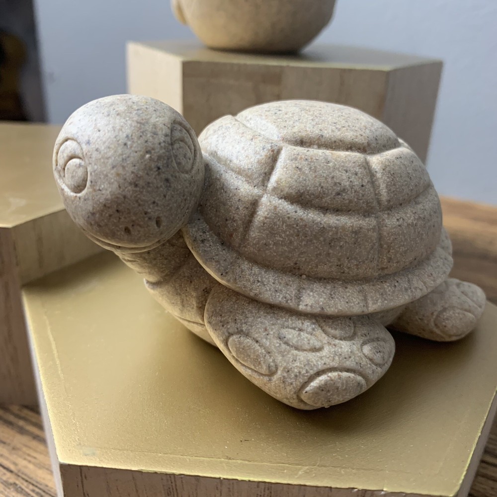 Vintage Resin Turtle And Narwhale