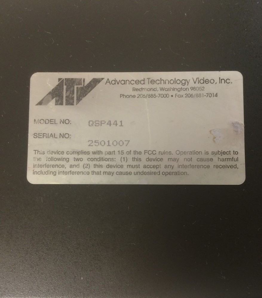 Advanced Technology Video ATV Quadra Split 441 # QSP441 - NICE WORKING