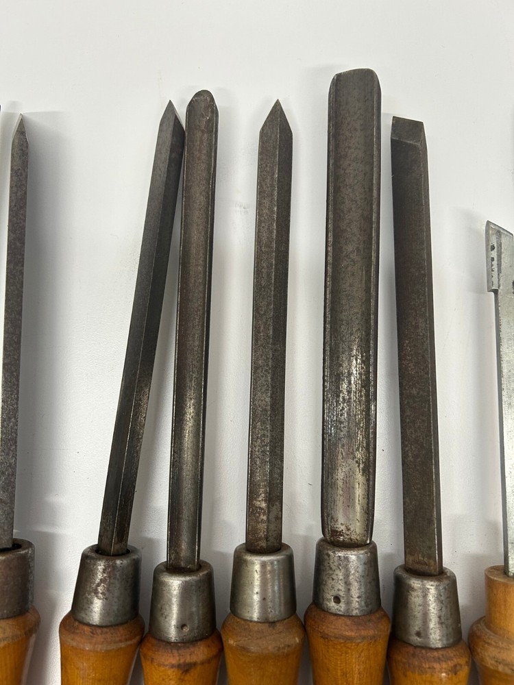9 Assorted Vtg Chisels Gouges Wood Working Hand Tools Mostly Disston
