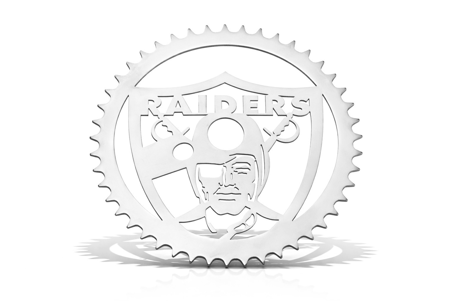 Lowrider Bicycle LaserCut Mirror Chrome Raiders Classic Face 44T Custom Sprocket