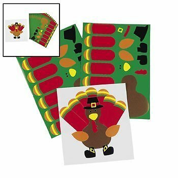 Thanksgiving Make-A-Turkey Stickers 12 sheets