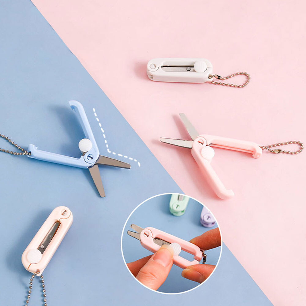 Portable Scissors Folding Sewing Scissors Office School Supplies Mini Cutting