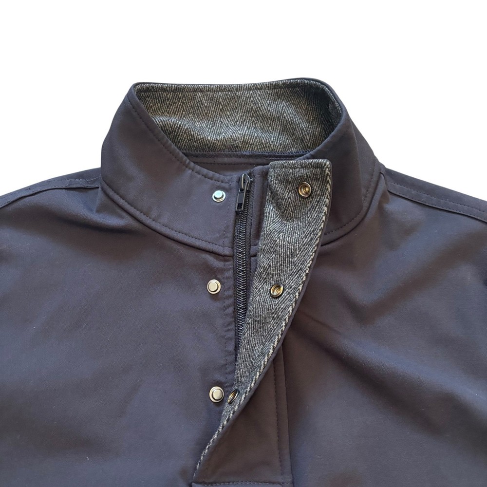 BYLT Premium Basics Elite Fairway Pullover Mens Medium Navy Blue Snap Mock Neck