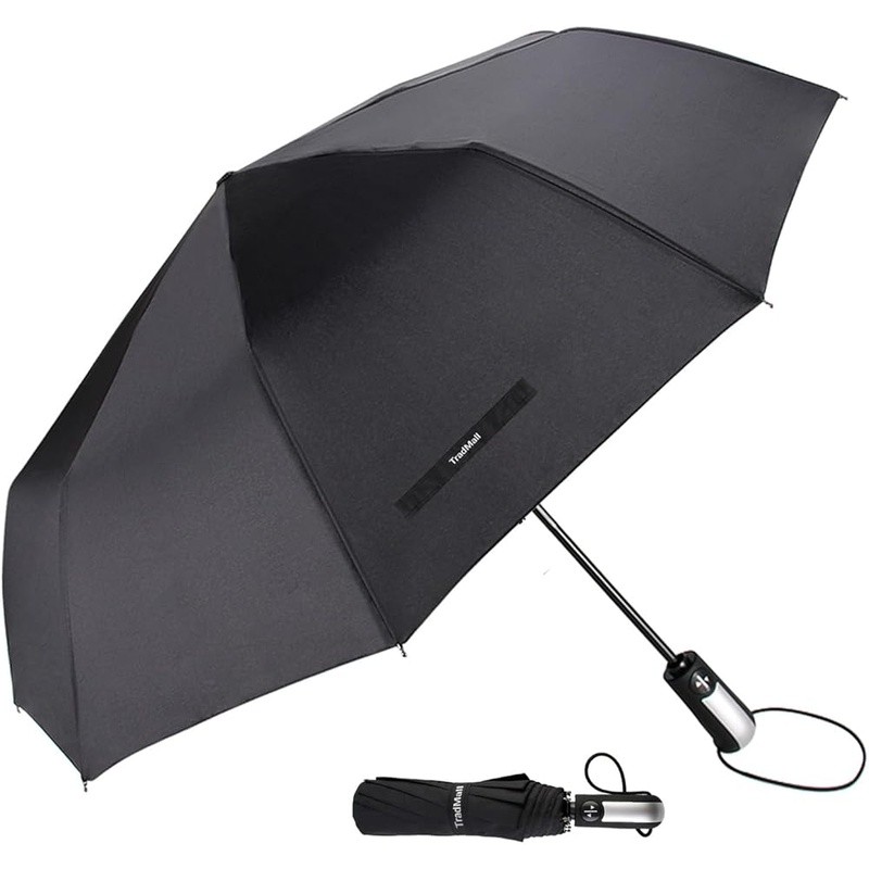 Windproof Automatic Compact Travel Umbrella Large Canopy Ergonomic Handle New