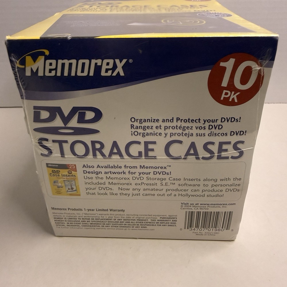 Memorex DVD Storage Cases 10 Pack Black Replacement w/ Software NEW