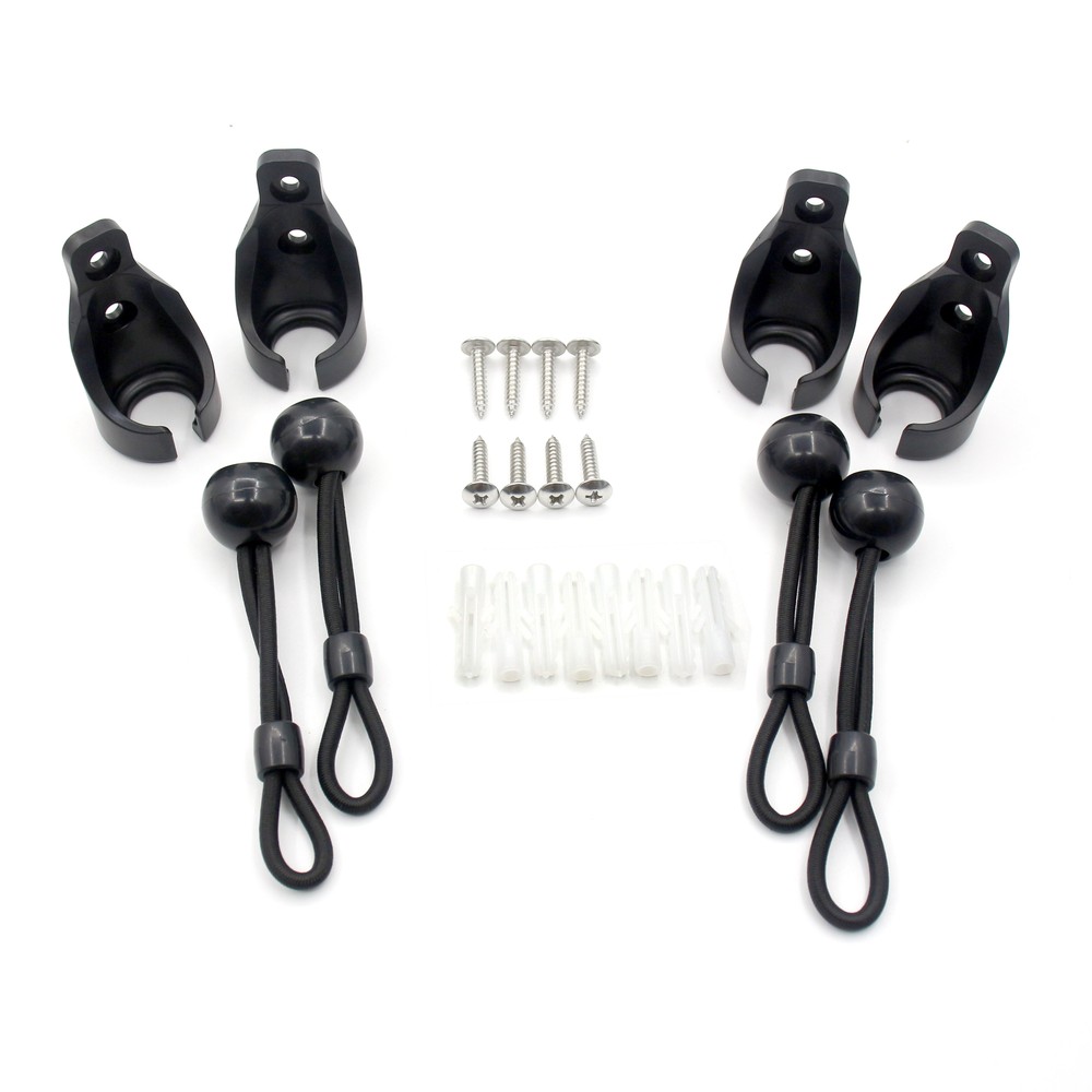 2 pack Exterior roller shade bungee tie downs with Circle receiver bungee cords