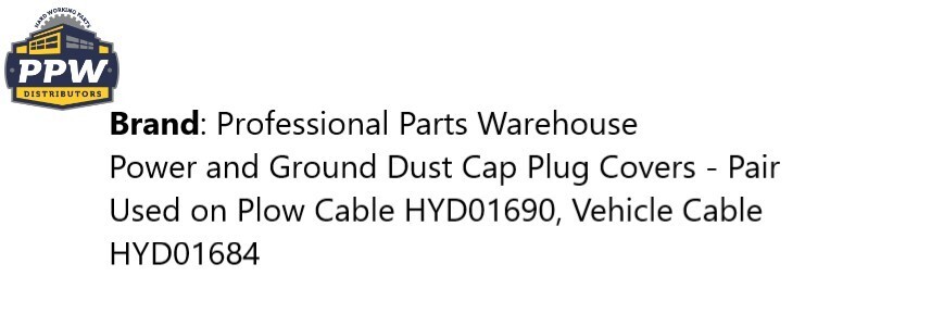 Boss Snow Plow Power and Ground Cable Dust Cover Kit MSC05081 MSC03721