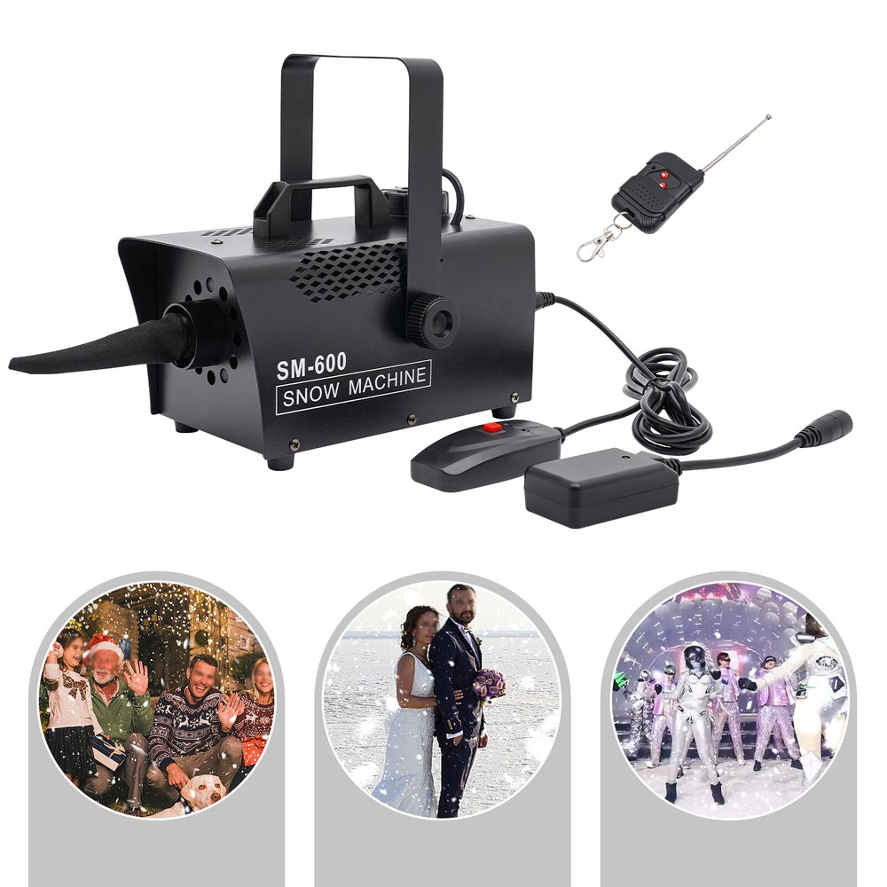 Snowflake Maker 600W Stage Snow Machine Wired/Wireless Remote Control Concert DJ