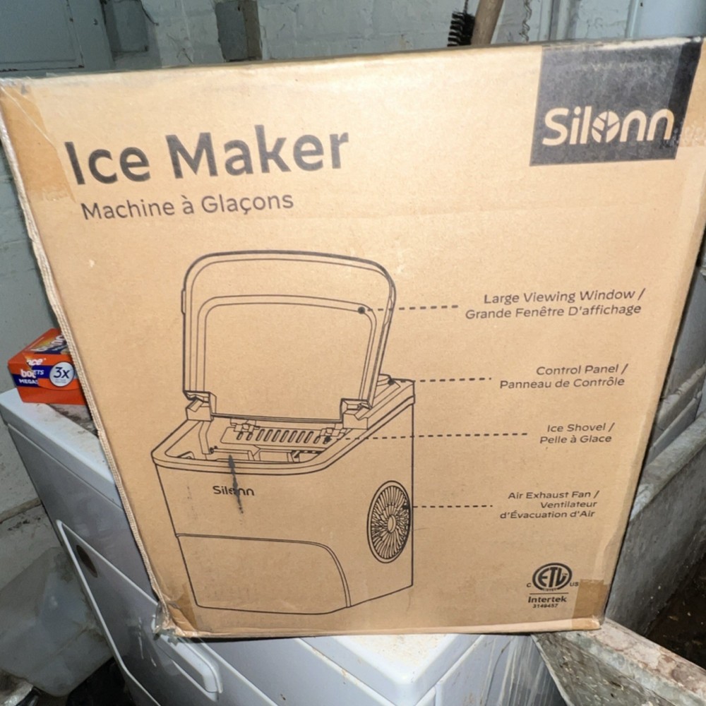 Silonn Countertop Ice Maker Black 2L, Large Viewing Window, Removable Ice Shovel
