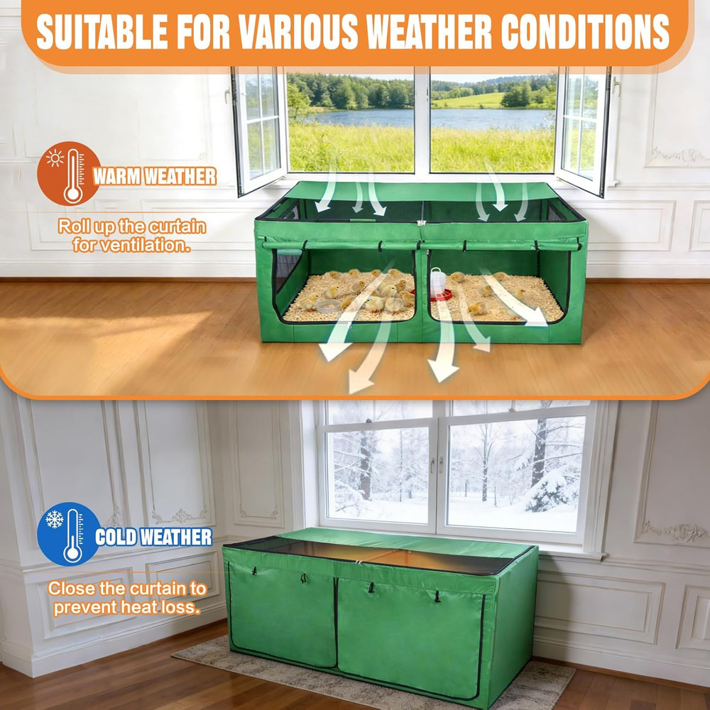 Brooder Box for Chicks, Chicken Run Large Chick Starter Kit Portable Brooding Pe