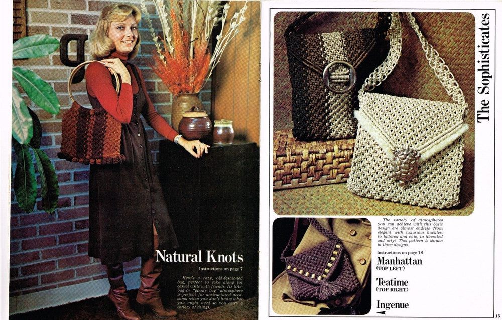 Purse Strings Macrame 20 Purses Handbag Patterns Pattern Leaflet 1976 Vintage